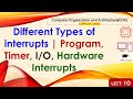 L10: Different Types of interrupts | Program, Timer, I/O, Hardware Interrupts | COA Lectures Hindi