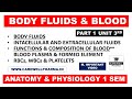Body Fluids and Blood || Composition and Function of Blood || Part 1 Unit 3 | Anatomy and Physiology