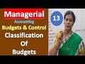 13. Budgets \u0026 Budgetary Control - Classification Of Budgets From Managerial Accounting