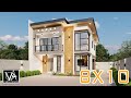 8X10 TWO STOREY MODERN HOUSE- HIGH CEILING DESIGN ( 80 SQM) | 3 BEDROOM