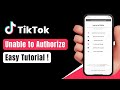 Unable to Authorize TikTok iPhone | TikTok Unable to Authorize Please Try Again Solution