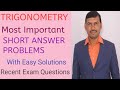 Trigonometry Short answer Problems @VATAMBEDUSRAVANKUMAR