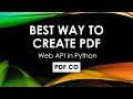 Best Way to Create PDF Files in Python using PDF co Web API