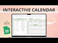How to create an Interactive Calendar in Google Sheets | Content, Tasks, Meetings, Personal Planner