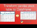 Transform pandas pivot table to DataFrame table