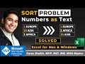 Sort Problem With Numbers As Text SOLVED ✅ (Excel for mac \u0026 windows)