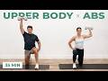 35 Min Full Upper Body Strength + Abs | Dumbbell Workout at Home