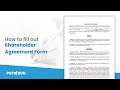 How to Fill Out Shareholder Agreement Form Online | PDFRun