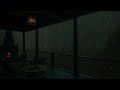 Dark and stormy rainy night - The sound of rain and a cozy fire overcomes the stormy night