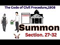 Summon| Section 27-32 📜⚖️👩🏻‍⚖️📜  CPC, 1908 #civilprocedure #civillaw #lawyers