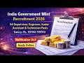 India Government Mint IGM Recruitment 2026 - Apply Online for 94 Supervisor, Engraver, Junior Asst.