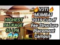 Vjti Mumbai | 🤑🤑 Highest Package 36 LPA 😱😱😱 | Placement | fee structure |