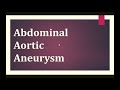 Abdominal Aortic Aneurysm NCLEX Memory Refresher for Nurses