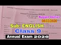 Annual Exam 2026 / Class 9 / English/ Solved/class 9 english annual exam paper 2026 Nagaon district 
