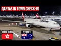 QANTAS A330 ECONOMY Class from Hong Kong to Sydney (In Town Check-in)