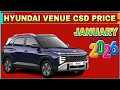 Hyundai Venue 2026 New CSD Canteen Price list | New Hyundai Venue January 2026 CSD Price | CSD Cars