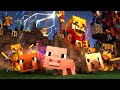 Zombie Piglin Army vs Overworld Pigs (Minecraft Movie Animation Ft. Minecraft Spring Drop)