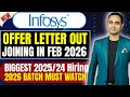 Infosys Offer Letter Released | Joining in Feb 2026 | Batch 2026 Must Watch | Biggest 2025/24 hiring