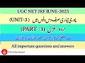 UGC NET JRF URDU |Urdu Gazal |Unit - 3|Part-1|اردو      غزل اہم سوالات |@urduzabanhamari4199