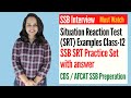 SRT for SSB Interview | SSB SRT Practice Set with answers | Situation Reaction Test in SSB class-12