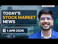 Daily Stock Market News(1 April 2026): Nasdaq Soars, India GDP Risk \u0026 IHC Buys Sammaan Stake
