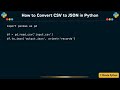 How to Convert CSV to JSON in Python