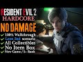 【RE2:Remake】NO DAMAGE/Hardcore/S-Rank - 100% Walkthrough (Leon 2nd)