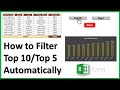 How to Filter Top 10 / Top 5 Values Automatically in Excel | Excel Dashboard Tips