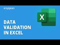 Data Validation In Excel | Excel Data Validation Tutorial | Excel For Beginners | Simplilearn