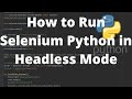 Selenium Python Tutorial - How to Run in Headless Mode
