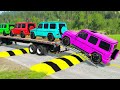 Flatbed Truck McQueen | Transportation with Truck - Potholes vs Car #17 | BeamNG.Drive Gameplay