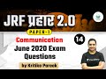 NTA UGC NET 2021 | Communication by Kritika Pareek | June 2020 Exam Questions