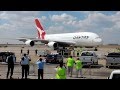 Qantas A380 landing at Dallas/Fort Worth International Airport