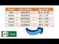 How to Calculate Age Using Date of Birth in Excel