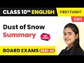 Dust of Snow Summary - A Letter to God | Class 10 English Literature Chapter 1 (2022-23)