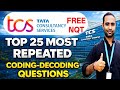 TCS Free NQT 2026 | 1-SHOT Coding-Decoding PYQ Questions | Top 25 Most Repeated Questions