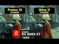 Wine 11 (CachyOS) vs Proton - Tested on RX 9060 XT (1440p Native)