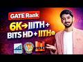GATE Rank 6K ➝ IIITH + BITS HD + IITH 😳 | Don’t Lose Hope!