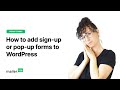 How to add sign-up or pop-up forms to WordPress - MailerLite tutorial