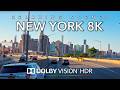 Driving Beautiful New York City at Sunset 8K Dolby Vision HDR