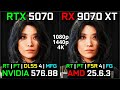RTX 5070 vs RX 9070 XT | Ultimate Ray Tracing Battle | DLSS 4 vs FSR 4 + FG/MFG | 1080p 1440p 4K