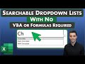Excel Tips - Create Searchable Dropdown Lists | No VBA or Formulas Required | Latest Excel Versions