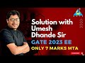 Solution with Umesh Dhande Sir || GATE 2023 EE || Only 7 Marks MTA