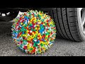 The Best Crushing things with Car Compilation! 자동차로 바삭 바삭하고 부드러운 것을 분쇄! 실험용 자동차 vs 콜라, 환타 JCB 트랙터 캔디