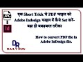 PDF फाइल को Adobe Indesign फाइल में कैसे सेट करें? Daily Run #DailyRun #DailyRunIndesign