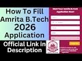 How To Fill Amrita University B.Tech 2026 Application Form | How To Fill AEEE 2026 Application Form