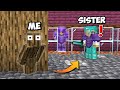 I Stole Full Netherite Armour From My Sister's Underground Base || Trolling Sister #1