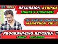 ISC Class 12 Computer Programming Revision One Shot | Recursion, Object Passing, Strings | Exam 2026