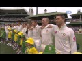 Jessica O'Donoghue sings British anthem for 5th Ashes Test at SCG. January 3, 2014.