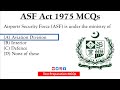 ASF Act 1975 MCQs | Complete ASF Act MCQs In Urdu | asf past papers for inspector, asi, corporal